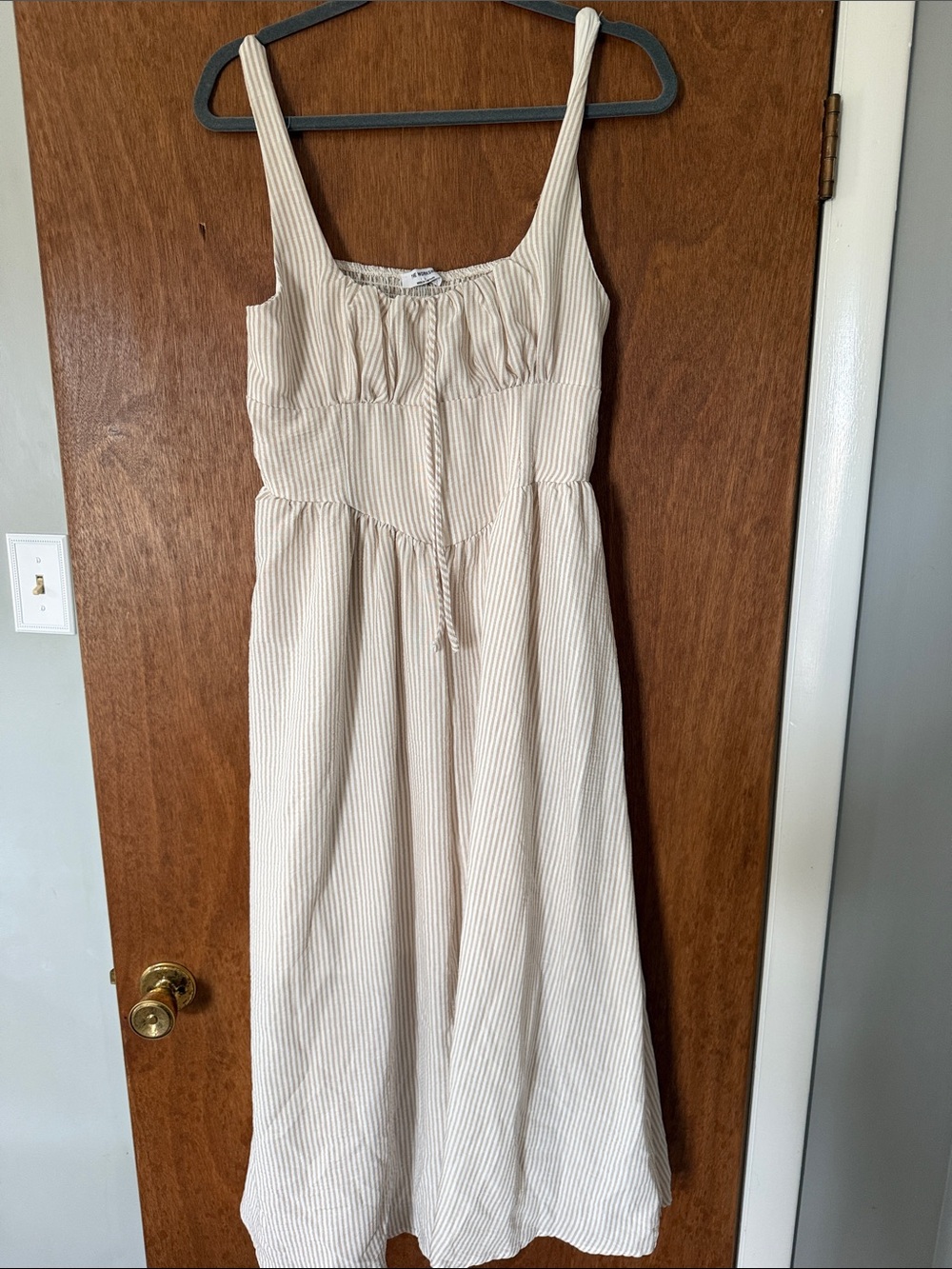 Workshop Republic Clothing Cream Striped Maxi Dress